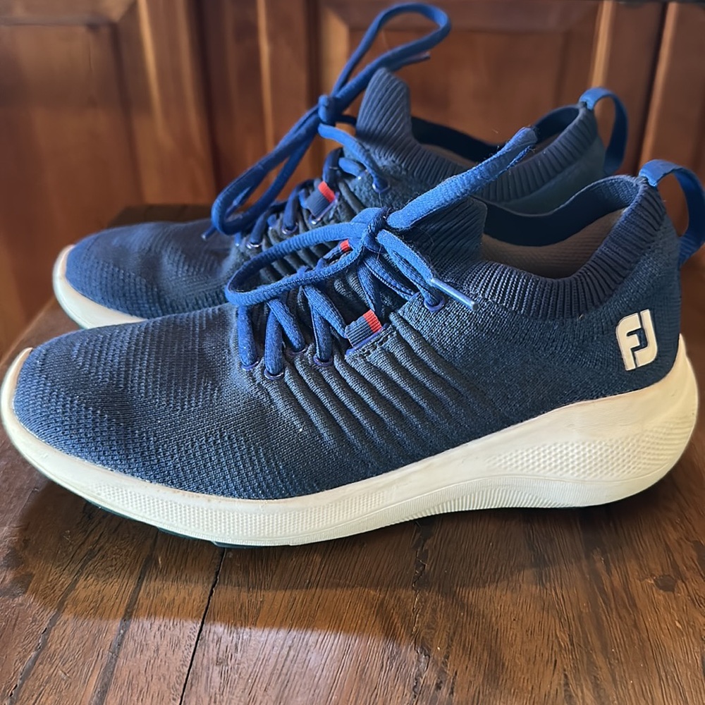 FootJoy Kids Navy Blue Knit Slip-On Golf Shoes